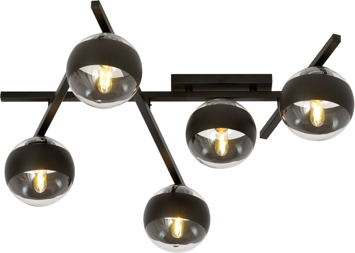 Darmowa Dostawa - Lampa podsufitowa 5x10 W czarna-przezroczysta Emibig Smart Stripe 11055