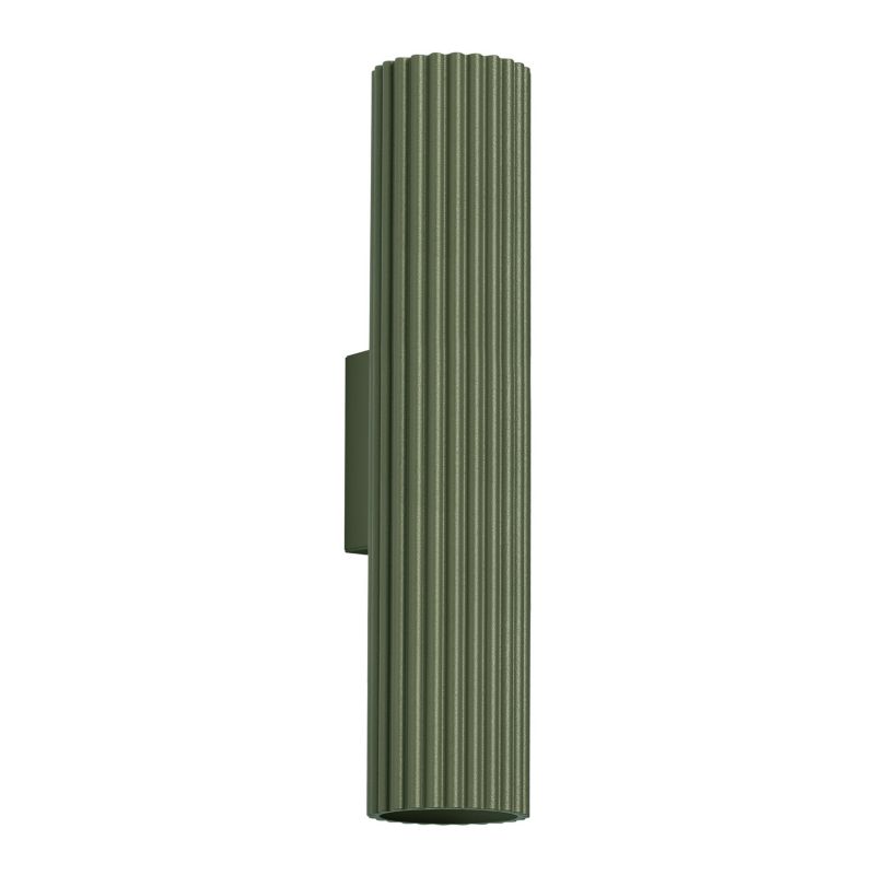 Kinkiet ścienny Sollux Lighting Karbon zielony oliwkowy góra-dół 2 x GU10 x IP20 wym: 30 x 6,5 x 8,5 cm - 1 szt.