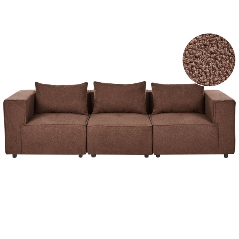 Sofa modułowa dla 3 osób Axebo Brązowy Boucle 1 kpl