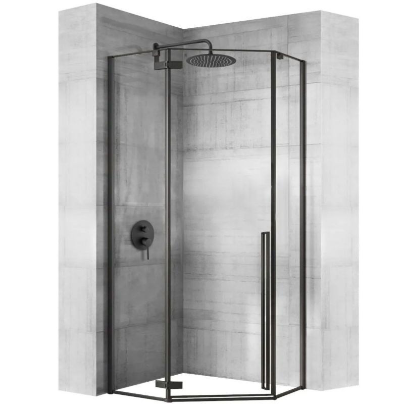 Kabina Prysznicowa Narożna Rea Diamond 100X100X195Cm Czarny 1 Szt