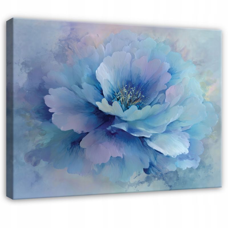 Obraz WALLARENA Do Sypialni Salonu Na Płótnie Kwiaty Akwarela Abstrakcja Niebieski 100x70 cm PP16595O1 1 szt.