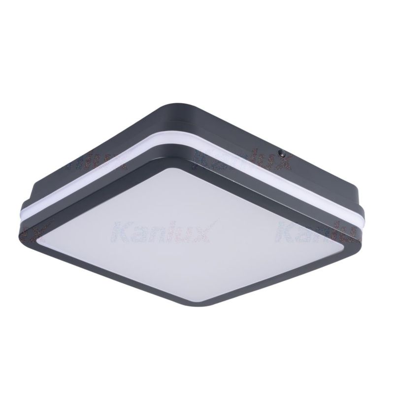 Plafon Kanlux Beno grafitowo-biały LED 18W 3000K 1350lm IP54 wym: 5,5 x 22 x 22 cm tworzywo sztuczne - 1 szt.