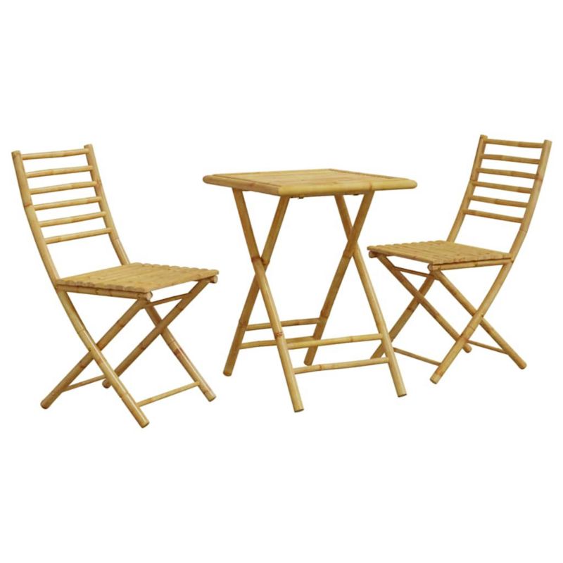 Zestaw mebli ogrodowych bistro WaszeMeble bambus beżowy składany WM-3278527 1 kpl