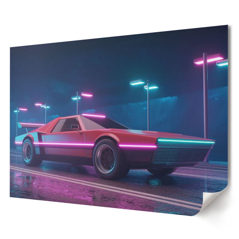 Plakat Wallfluent Format A3 Neonowy samochód Formacja Artystyczna 3 Steps 1 szt.