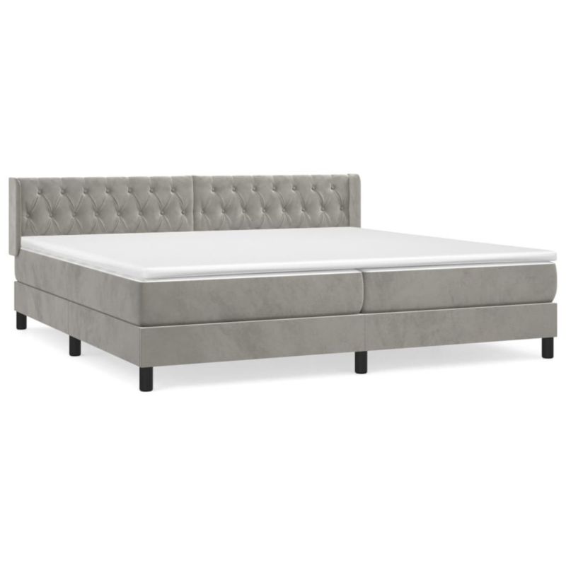 Łóżko kontynentalne WaszeMeble 200x200 cm jasnoszare WM-3131159 1 szt.
