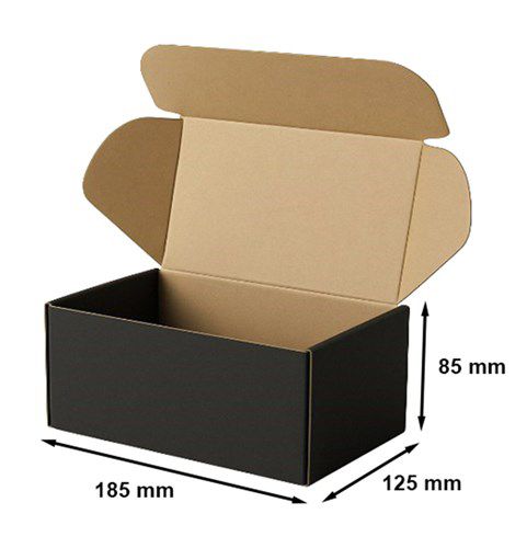 kartony wykrojnikowe NEOPAK 185x125x85 mm czarne matowe 20 szt.