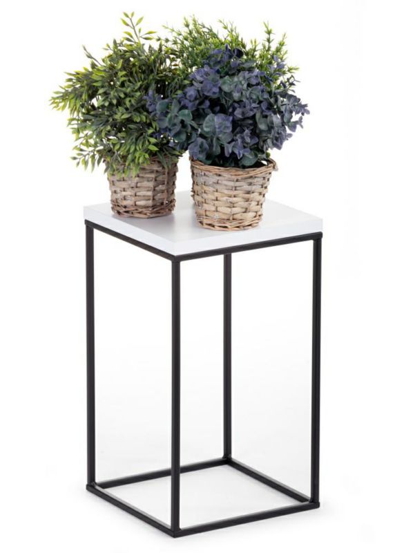 Kwietnik stojący HowHomely BasicLoft czarno-biały 40x24x24 cm 1 szt.