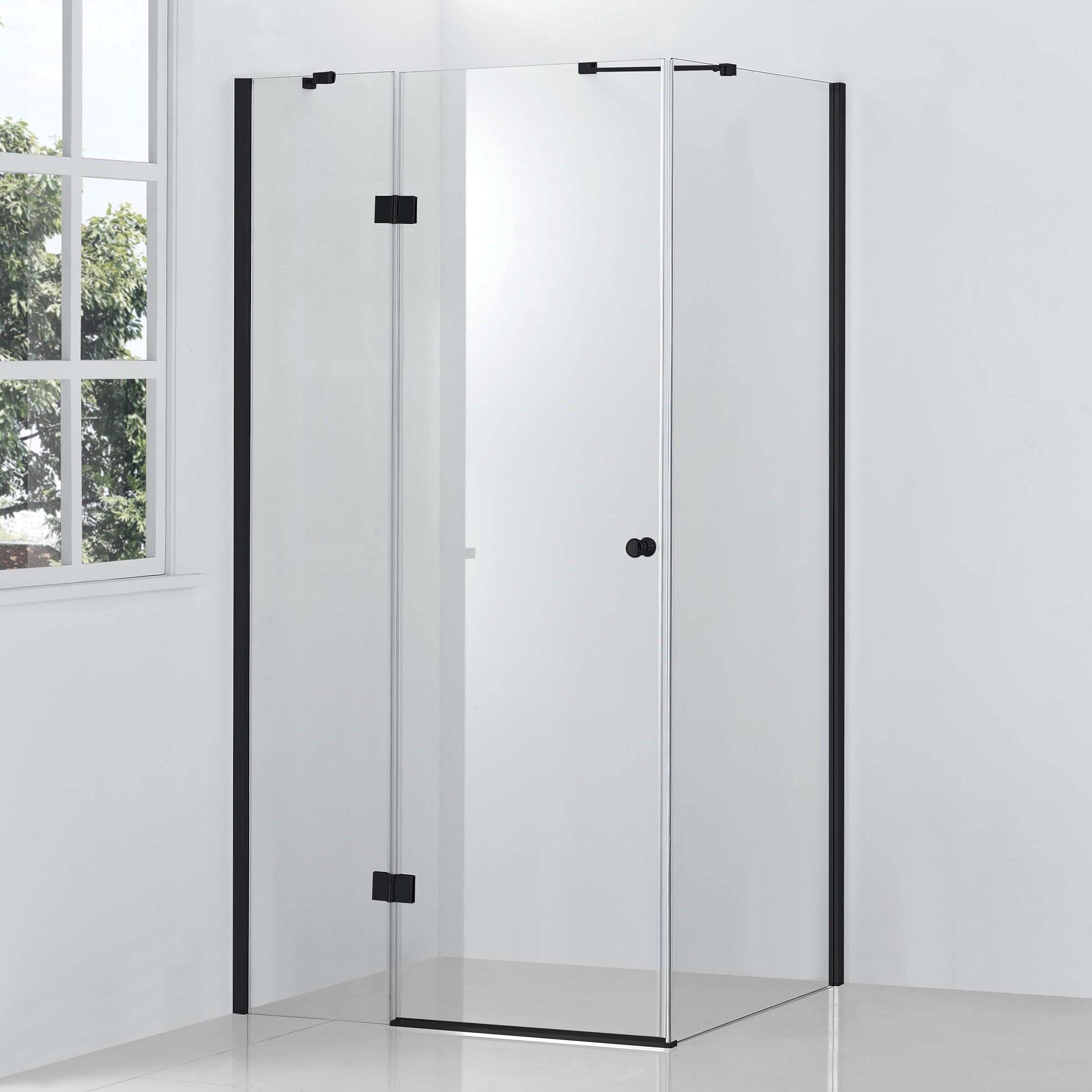 Hagser Gisa kabina prysznicowa 90x100 cm prostokątna czarny mat/szkło przezroczyste HGR17000020 - Wysyłka w 24h