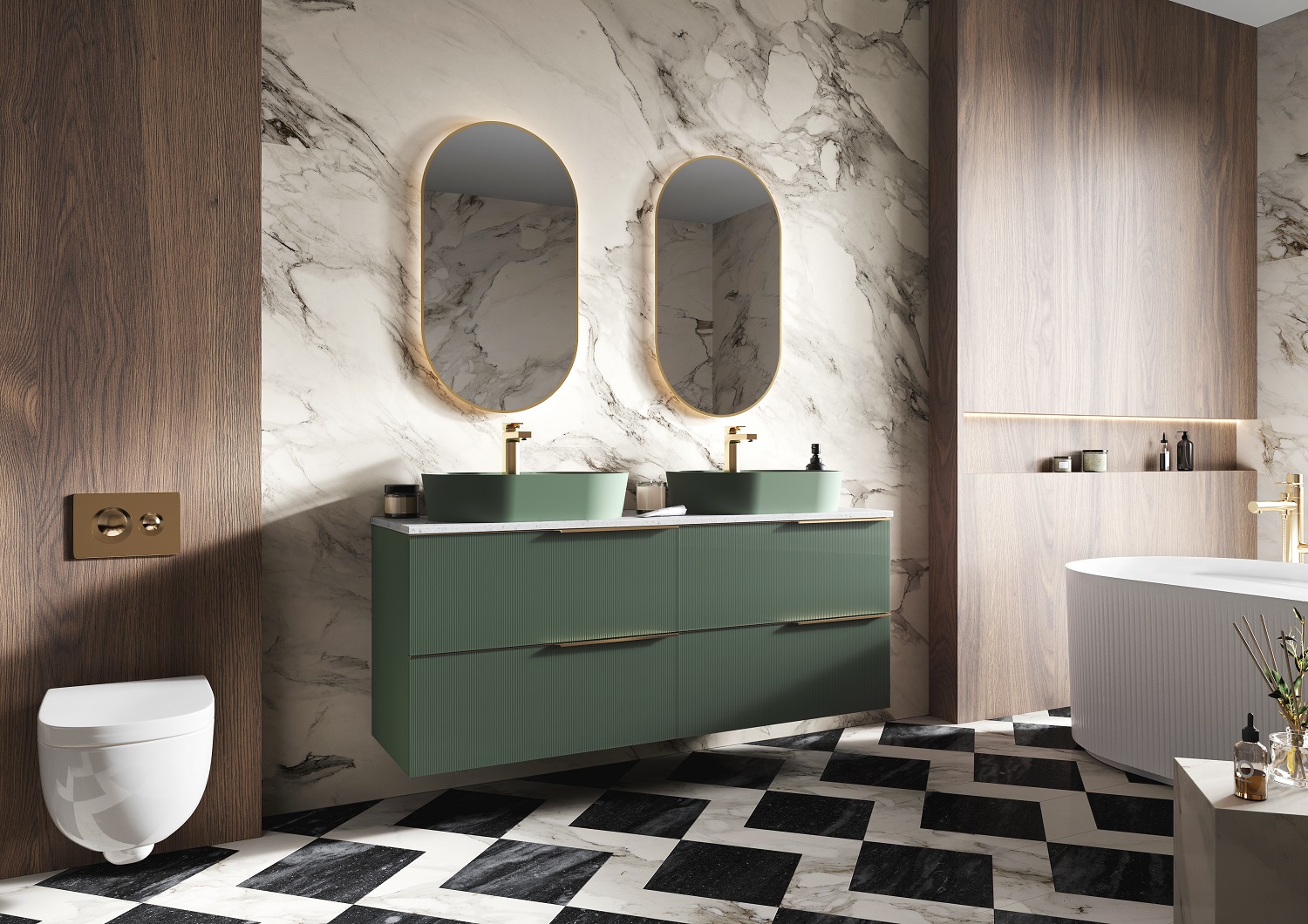 Elita Soho szafka 80x45,3x63,5 cm podumywalkowa wisząca forest green matt RE010804047010