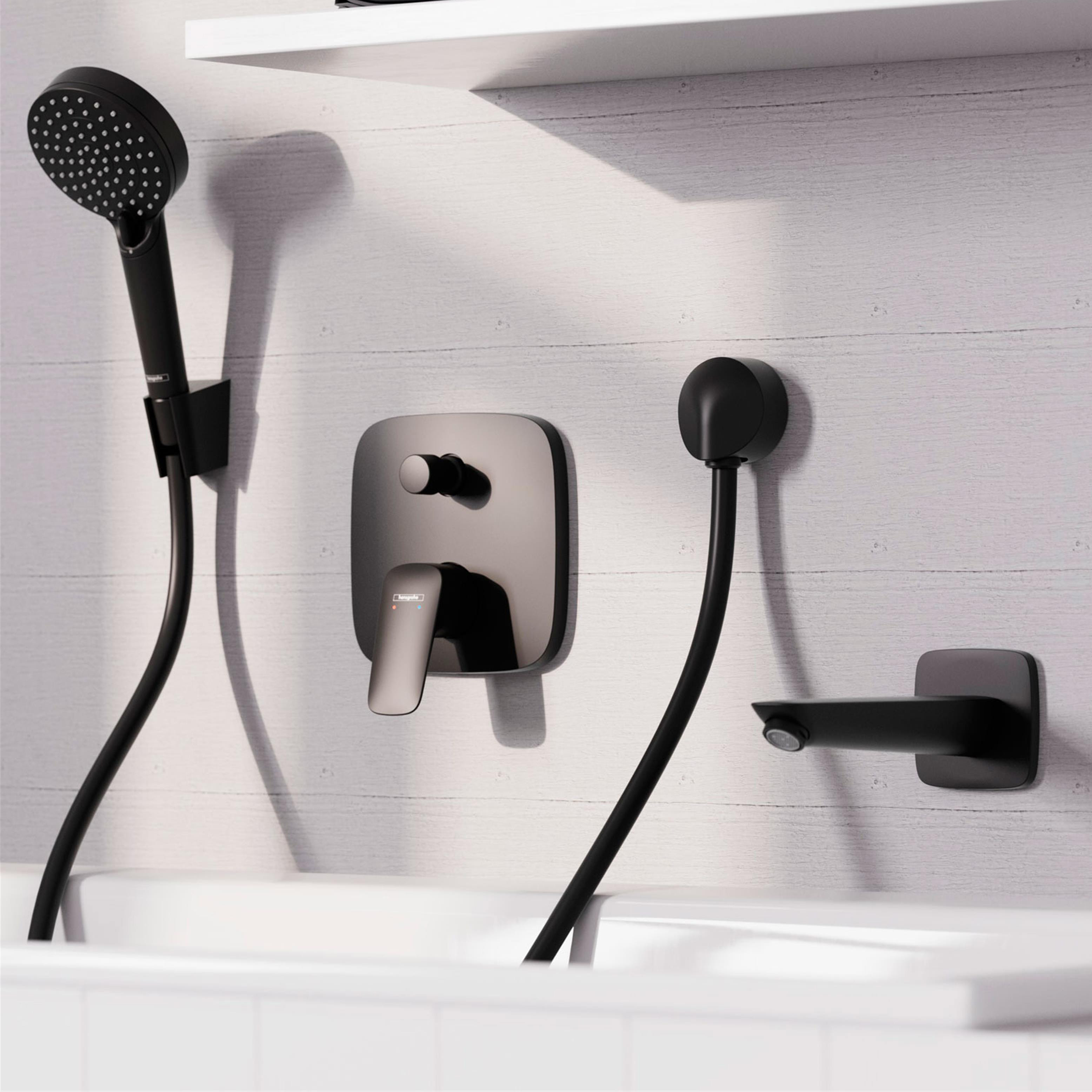 Hansgrohe Logis bateria wannowo-prysznicowa podtynkowa czarny mat 71405670