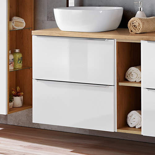 Comad Capri White szafka 80x46x57 cm podumywalkowa wisząca biała-dąb CAPRI WHITE 821B FSC