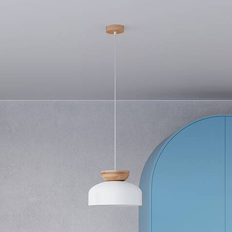 Sollux Lighting Marion lampa wisząca 1x15 W biała-drewno SL.1350