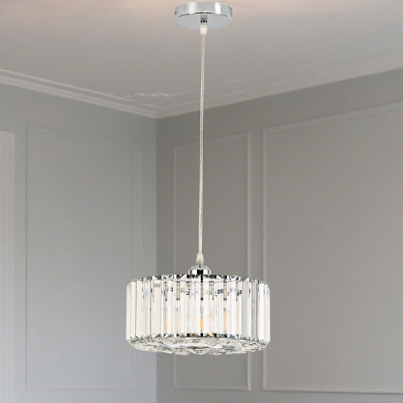 Light Prestige Vetro lampa wisząca 1x15 W chrom LP-2910/1P CH round