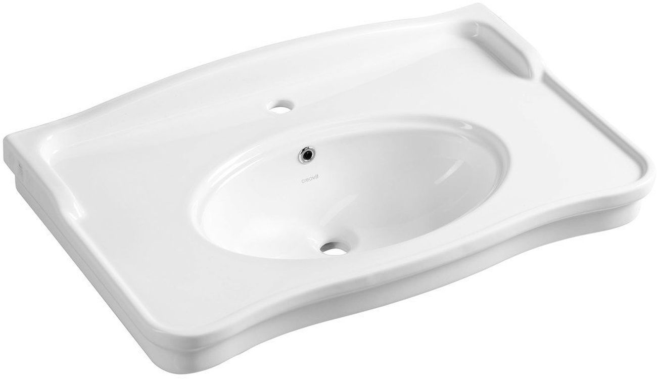 Darmowa Dostawa - Umywalka 80x49.5 cm prostokątna ścienna biała Creavit Antik AN080