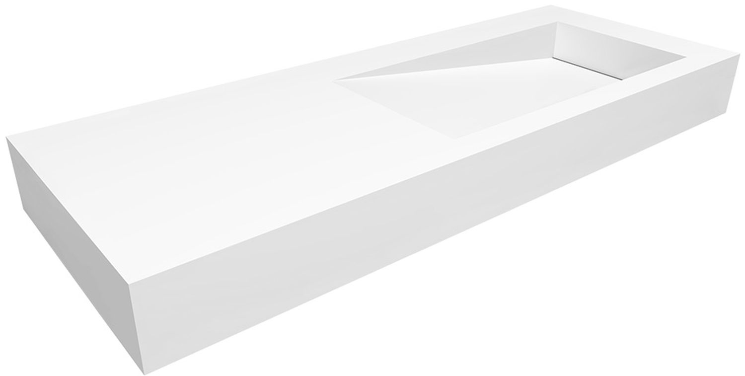 Darmowa Dostawa - Umywalka 120x45 cm prostokątna ścienna-z blatem biała Cristalstone Linea Ideal U1200MBPOLBBO