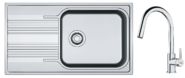 Darmowa Dostawa - Zlewozmywak z baterią /chrom Franke Smart abset9461