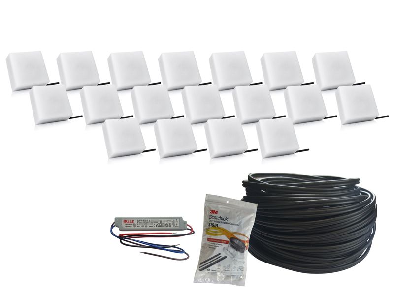 Kostka brukowa Bruklux Świecąca LED 14x14x6 cm Zestaw 18 szt