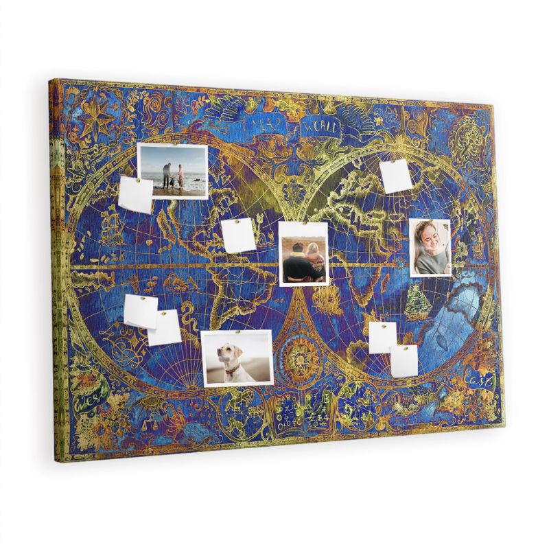 Obraz Tablica Korkowa Tulup 140x100 cm Mapa atlasu Na zdjęcia i notatki Pinezki kolorowe 1 kpl