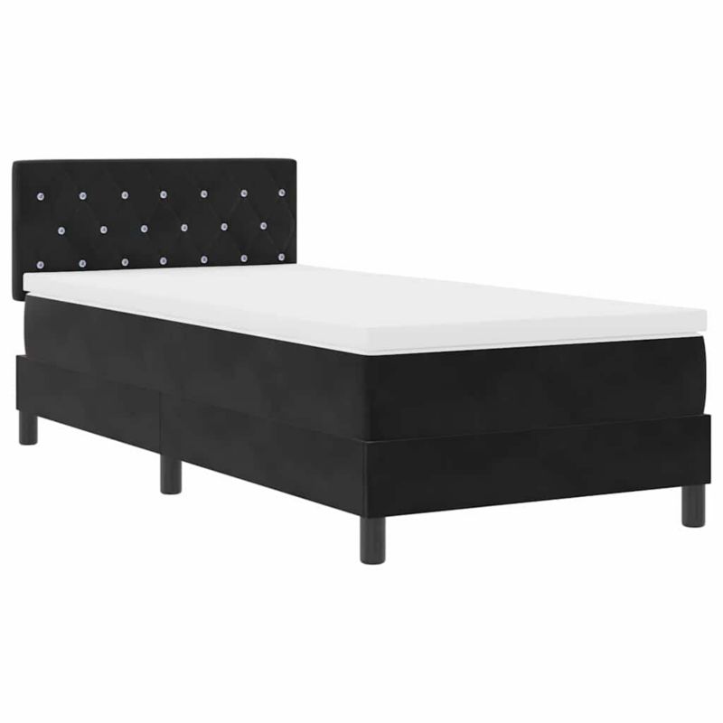 Łóżko z materacem WaszeMeble 90x200 cm Czarny aksamit WM-3339082 1 szt.