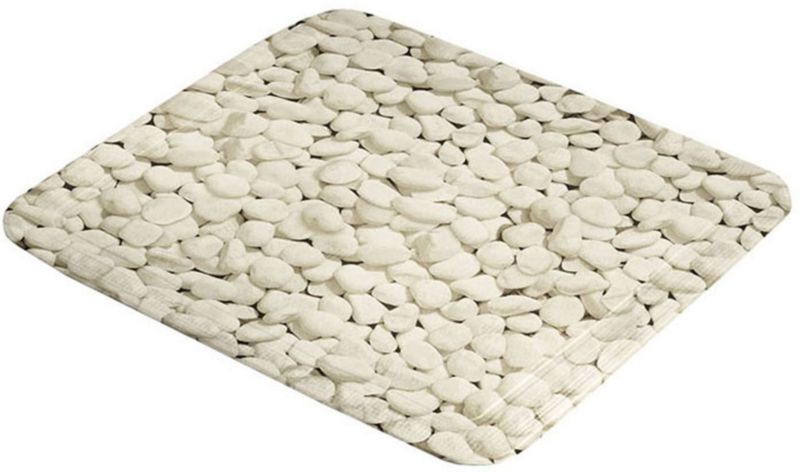 Mata antypoślizgowa do brodzika Kleine Wolke Stepstone beżowa 55x55 cm wzór kamienie 1 szt.
