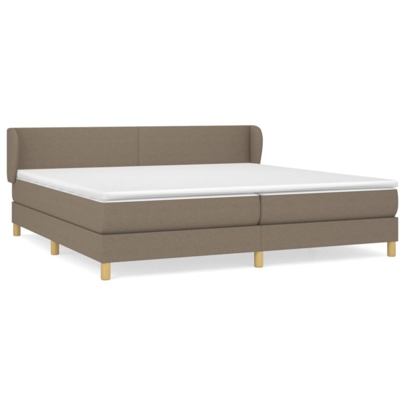 Łóżko z materacem WaszeMeble 200x220 cm Taupe tkanina WM-3126673 1 szt.