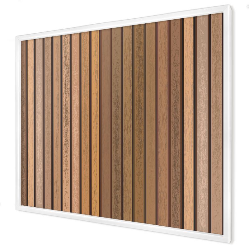 Tablica magnetyczna ozdobna Wallfluent 80x60 Ciepłe pasy w białej ramie 1szt