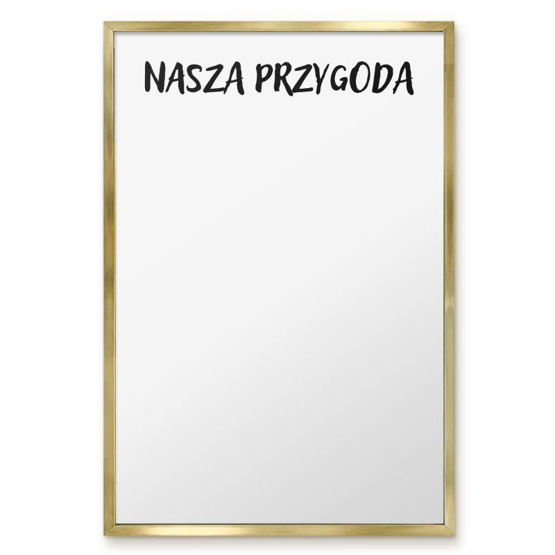 Tablica Magnetyczna Do Notatek Tulup 40x60 cm Nasza przygoda - Złota rama Do salonu, sypialni 1 szt.