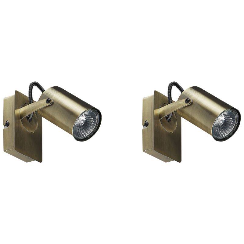 Zestaw 2 lamp spot Klip Mosiężny Metal Regulowana 1 par.