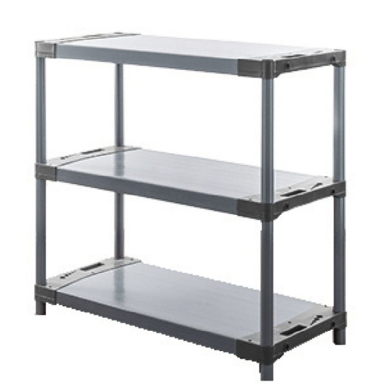 Regał plastikowy MODO24 szary do piwnicy 98x140x46 cm 97% recykling 1 szt.