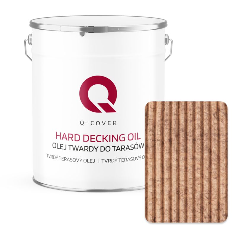 Olej do Tarasów Twardy Q-COVER Hydrofobowy Orzech jasny D060 Mat 5L