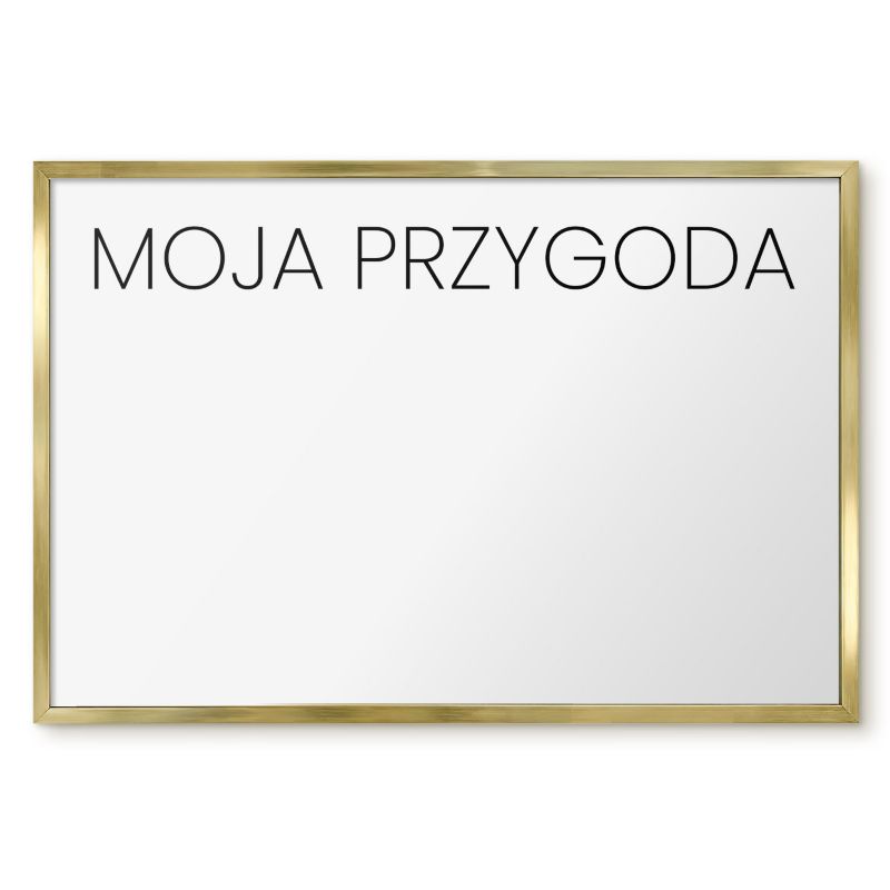 Tablica Do Magnesów Tulup 60x40 cm Moja przygoda 3 - Złota rama Do salonu, sypialni 1 szt.
