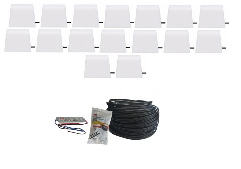 Kostka brukowa Bruklux Świecąca LED Piccola 8x9x9,5x6 cm Zestaw 16 szt