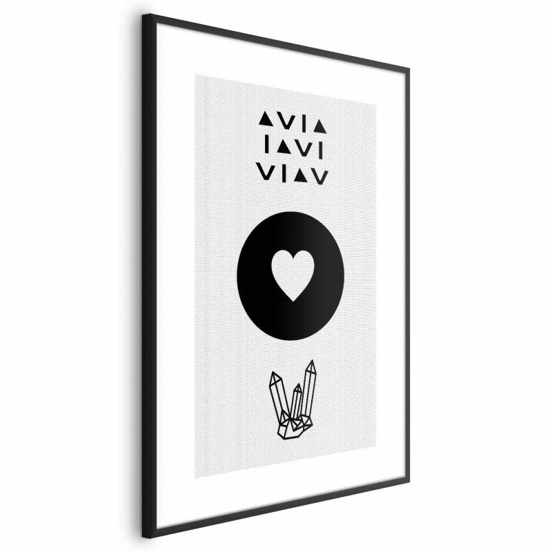 Plakat Artgeist Serce i kryształty 60x90 cm z ramą czarną 1 szt