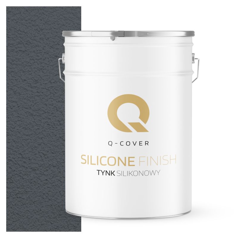 Tynk Silikonowy Elewacyjny Baranek 1.00mm Q-Cover Szary grafitowy F256 25KG