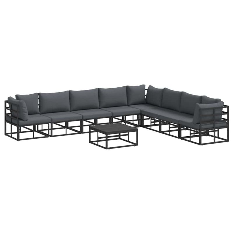 Zestaw mebli ogrodowych wypoczynkowy WaszeMeble 8-osobowy aluminium czarny z poduszkami WM-3378875 1 kpl