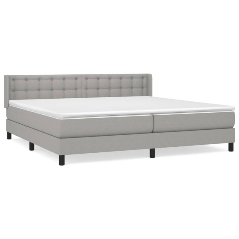Łóżko kontynentalne WaszeMeble 200x200 cm jasnoszare WM-3130057 1 szt.