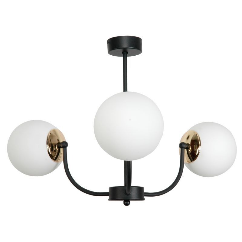 Lampa wisząca sufitowa EDYLIT czarna z białymi kulami i złotymi elementami 3xE14 nowoczesna ESTI LAB 15-142 1 szt.
