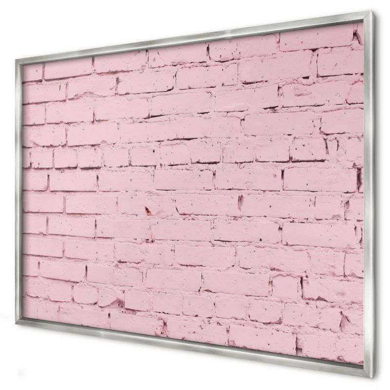 Ozdobna tablica magnetyczna Wallfluent 100x70 Różowa cegła w srebrnej ramie 1szt