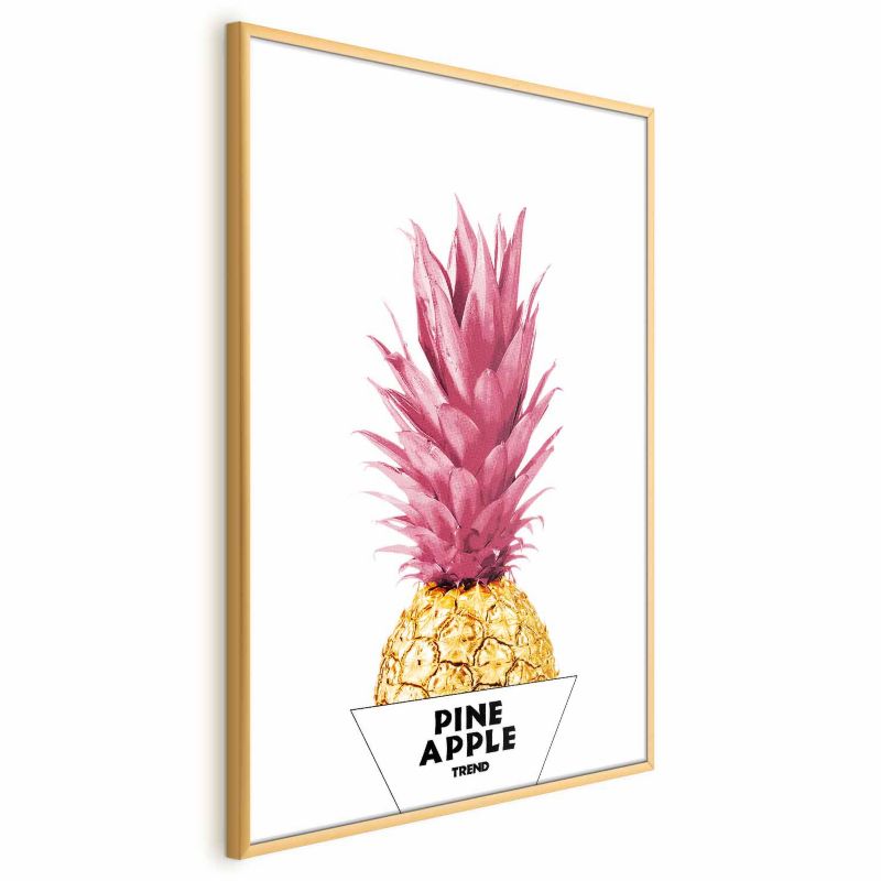 Plakat Artgeist złotą ananas 60x90 cm z ramą złotą bez marginesu 1 szt