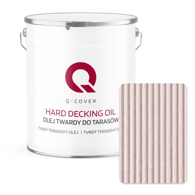 Olej do Tarasów Twardy Q-COVER Hydrofobowy Biały RAL9003 Mat 5L