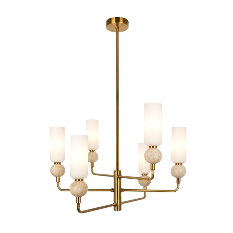 Lampa wisząca Italux SANTOS mosiądz 6xG9x40W wym:80x55x55cm IP20 -1 szt.