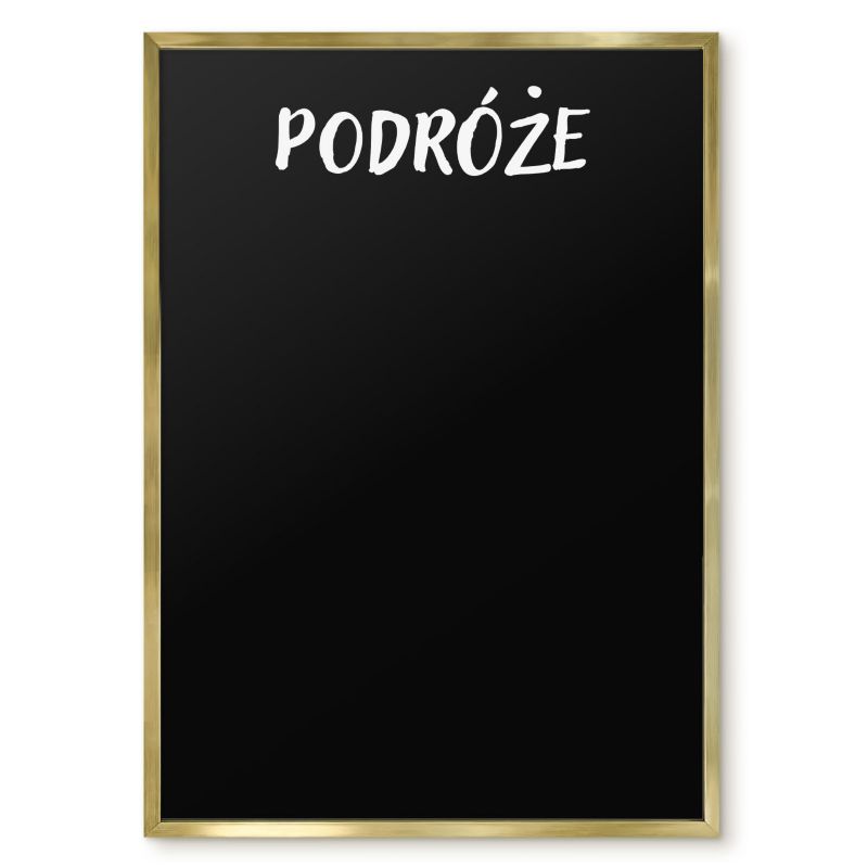 Tablica Magnetyczna Do Notatek Tulup 50x70 cm Podróże 5 - Złota rama Do salonu, sypialni 1 szt.