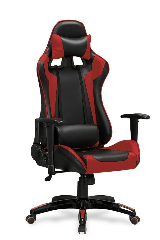 Fotel gamingowy Fende INTESI ergonomiczny obrotowy czarno-czerwony z regulacją do biurka 1 szt.