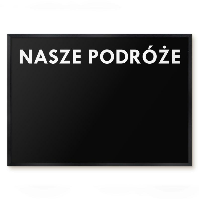Tablica Na Magnesy Tulup 70x50 cm Nasze podróże 7 - Czarna rama Do salonu, sypialni 1 szt.