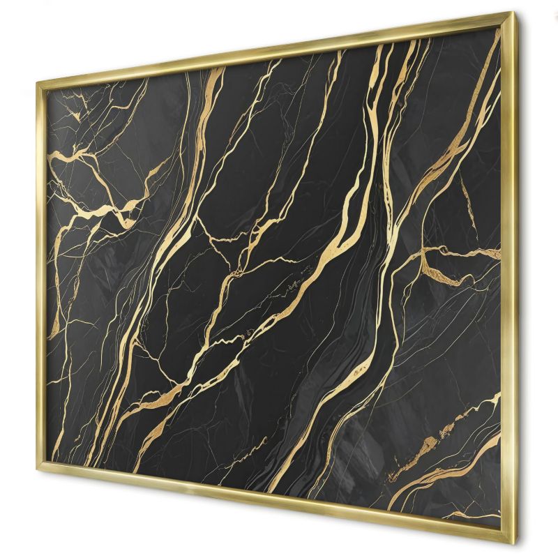 Tablica magnetyczna do salonu Wallfluent 80x60 Luksusowe fale w złotej ramie 1szt