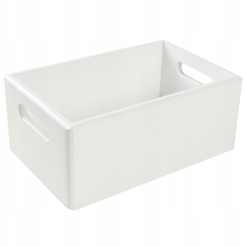 Skrzynka Drewniana Creative Deco do Przechowywania Biała 30 x 20 x 13 cm Skrzynia z Uchwytami na Dokumenty Zabawki Narzędzia 1 szt