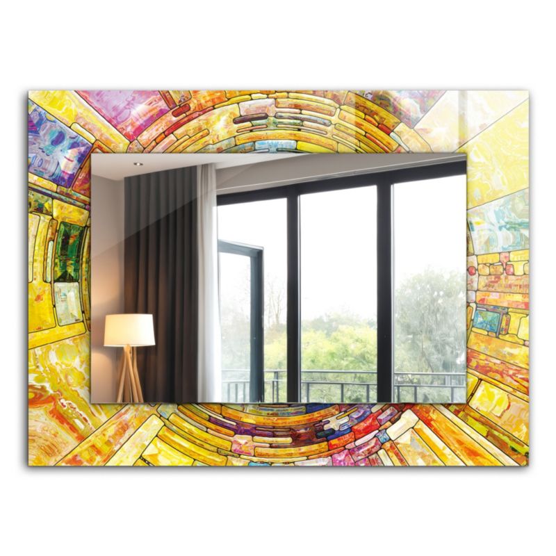 Lustro Prostokątne Tulup Kolorowa Mozaika 80x60 cm Na Podkładzie 1 szt.