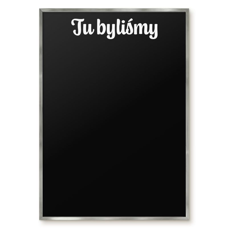 Tablica Magnetyczna Tulup 70x100 cm Tu byliśmy 6 - Srebrna rama Do salonu, sypialni 1 szt.