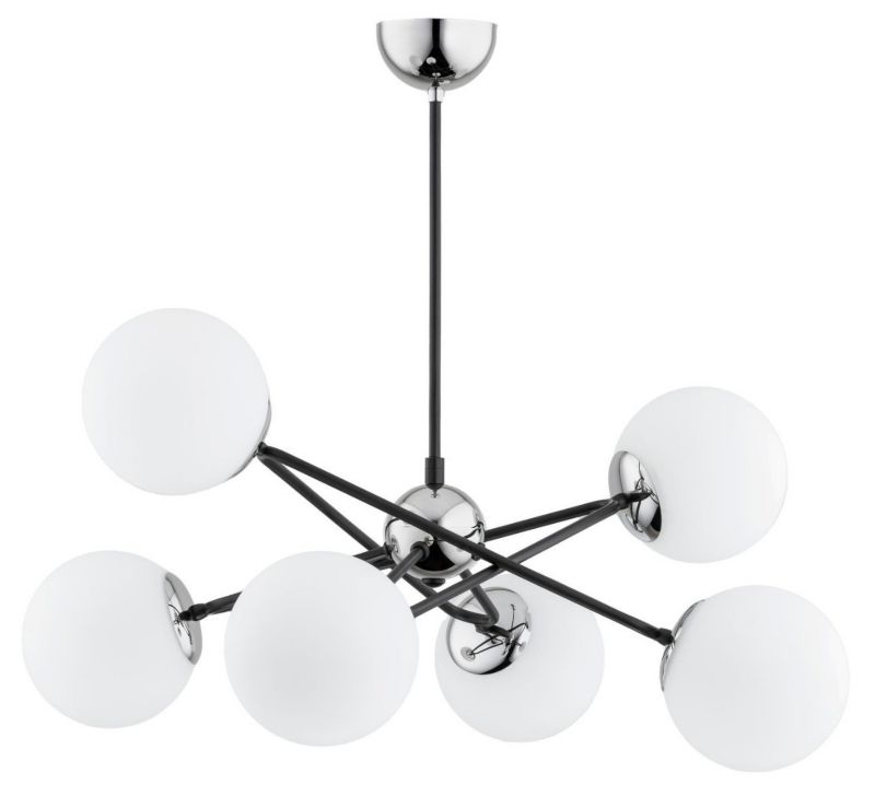 Lampa wisząca Alfa SAGITO czarno-biała 6xE14x40W wym:55x60x62cm IP20 -1 szt.