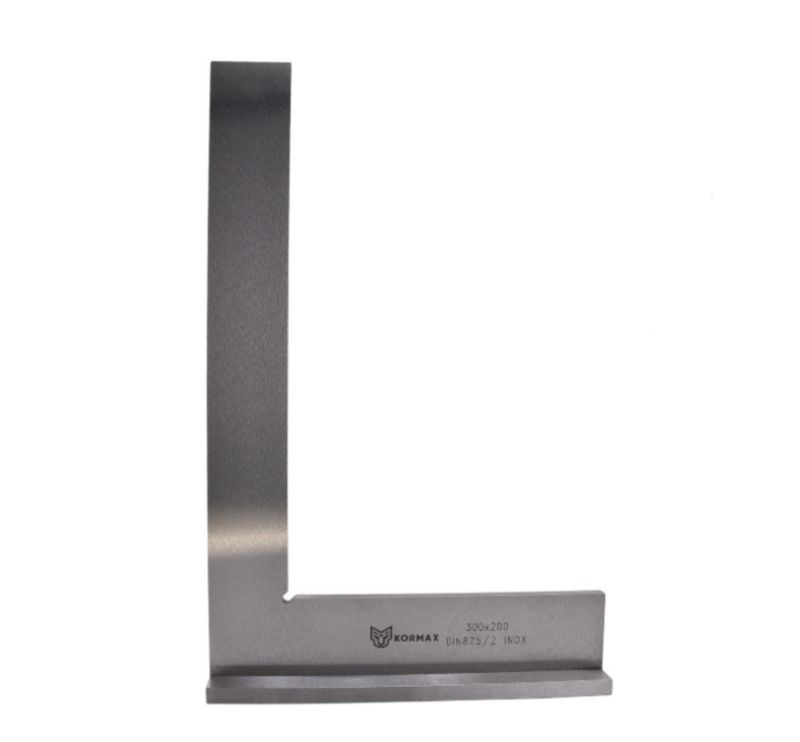 Kątownik ze stopką Kormax 300x200mm ze stali nierdzewnej INOX DIN875/2 (MT1205-72B) - 1 szt.